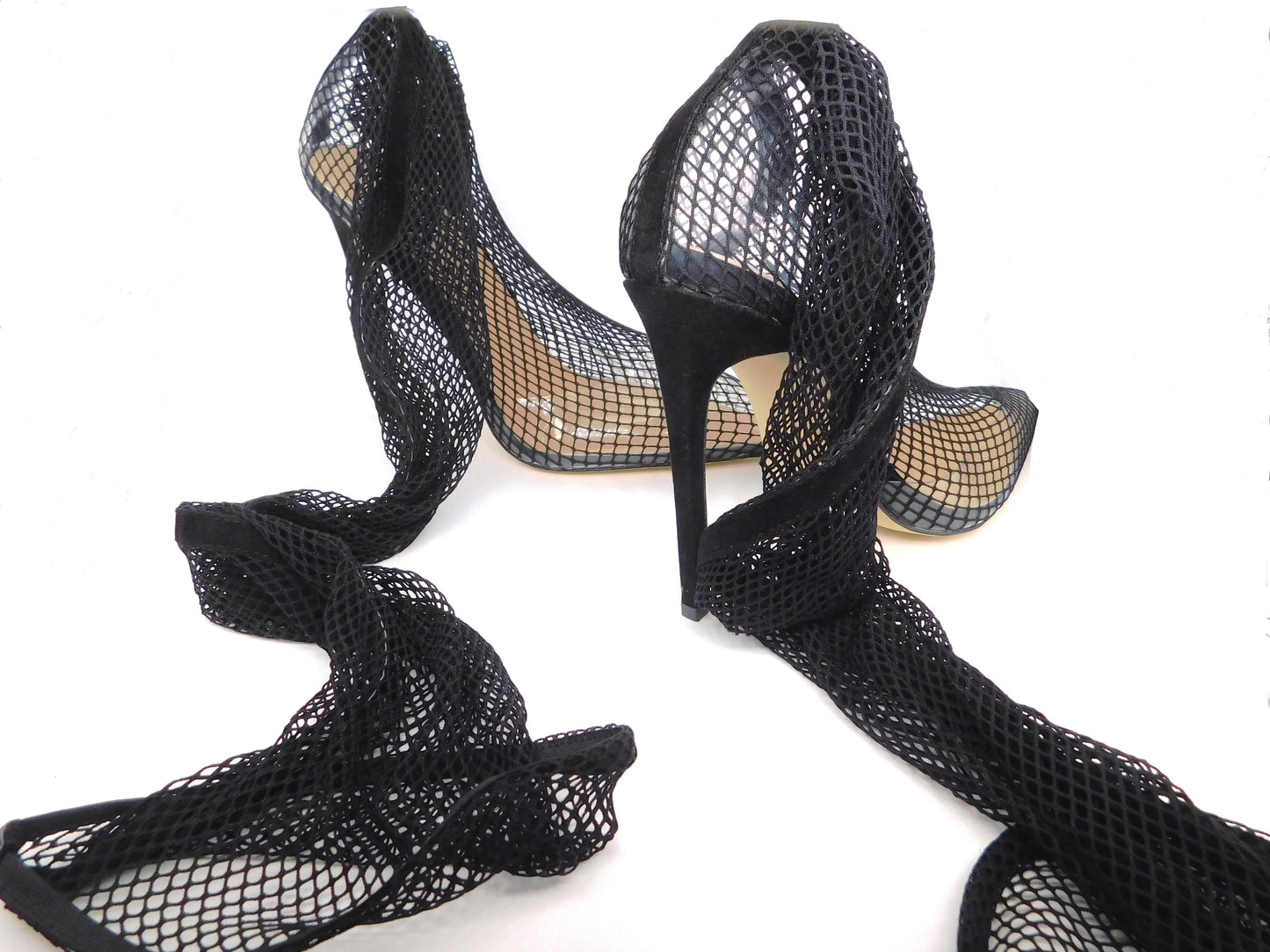 Black Fishnet Heels