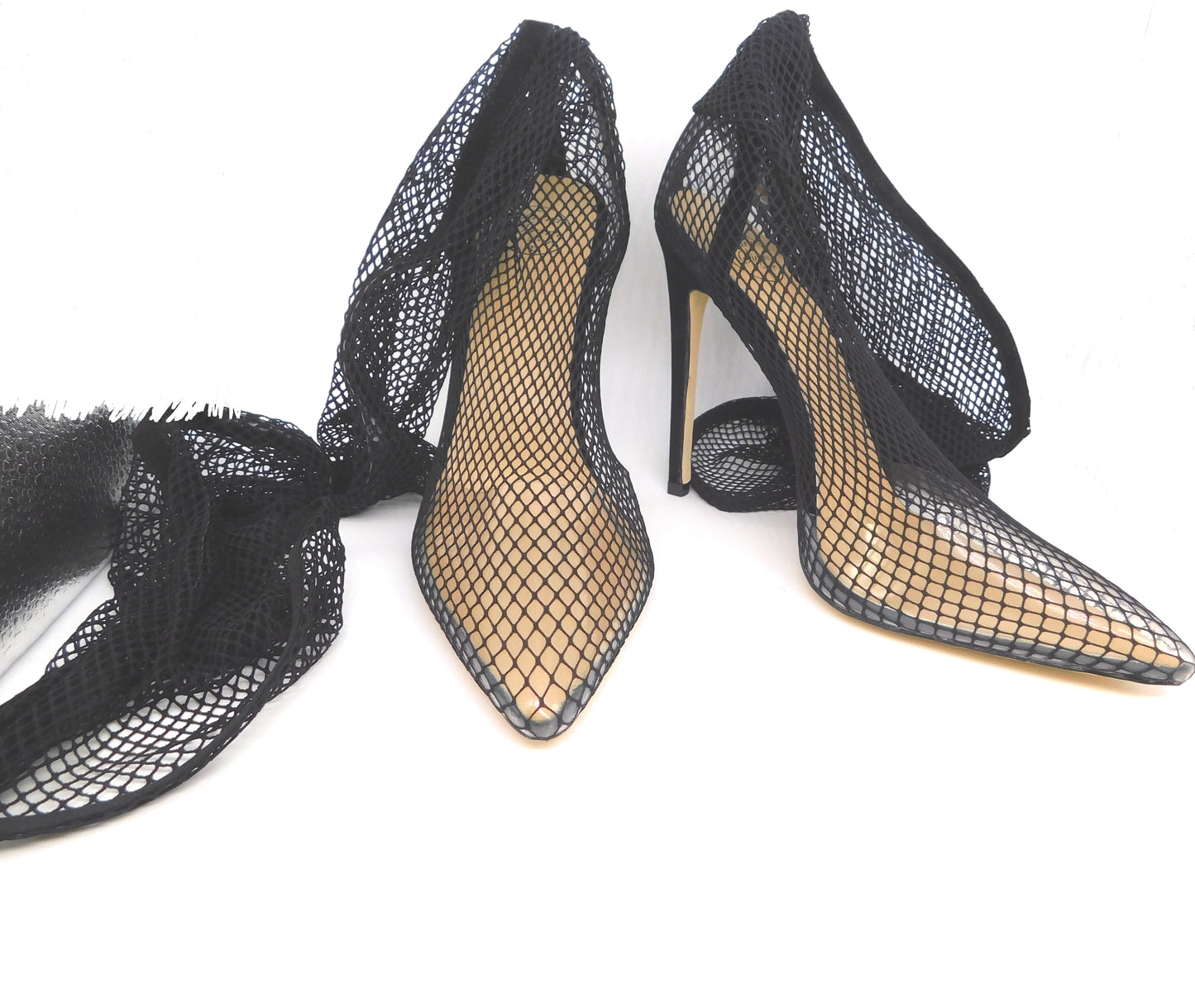 Black Fishnet Heels